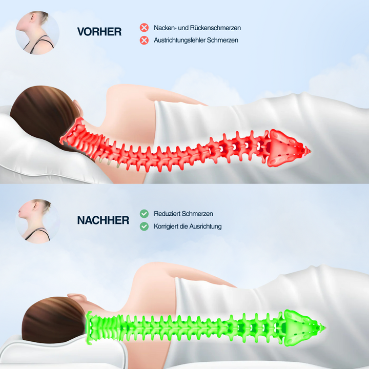Arosa Kopfkissen mit Memory Schaum, ergonomische Nackenstütze, gesunder Schlaf.