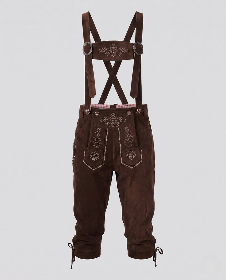 Bayrische Damen Trachtenhose, traditionelle kurze Hose mit feinen Stickereien, Must-have für das Oktoberfest.