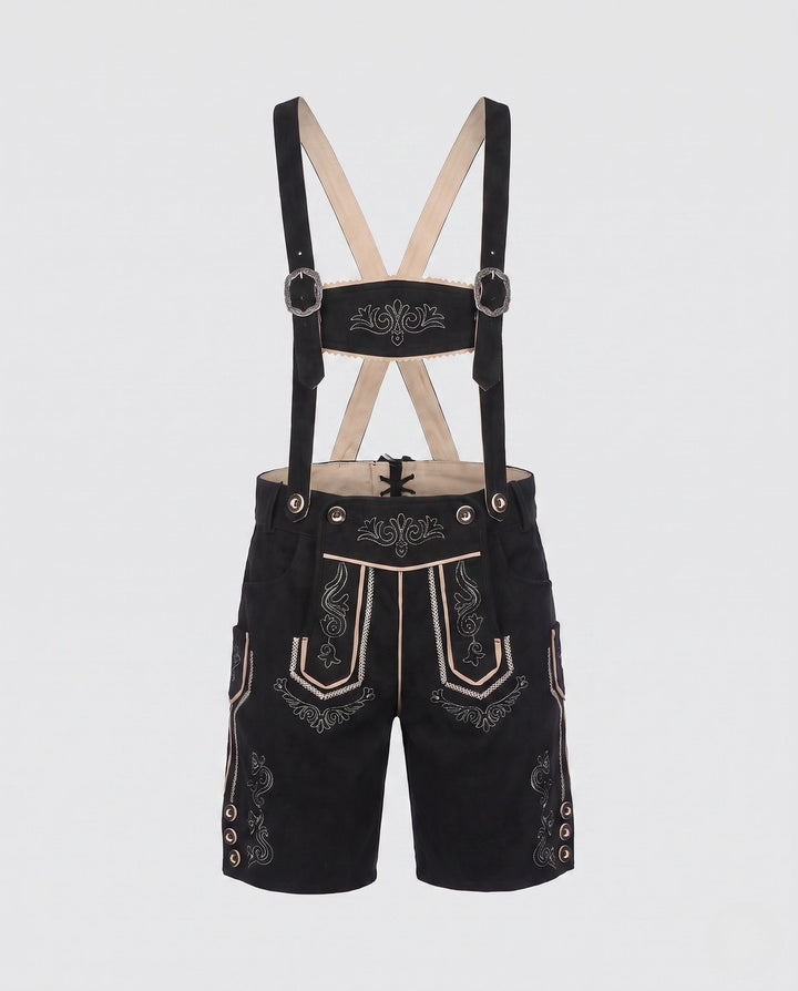 Authentische Herren Lederhose für Oktoberfest, rustikal und bayerisch, ideale Festtagskleidung.