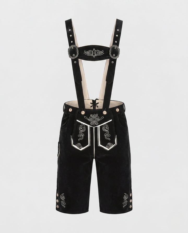 Elegante Damen Trachtenhose Schwarz für das Oktoberfest, mit feiner Stickerei, traditionell & bayerisch.