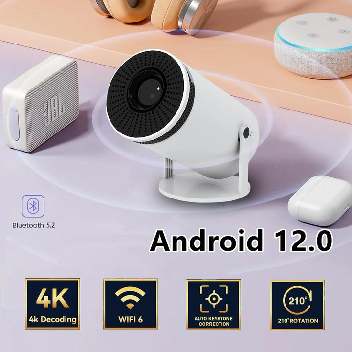 Familie genießt Kinofilm zu Hause mit dem VisionCast 130X Heimkino Beamer. Ideal für Entertainment & Gaming.