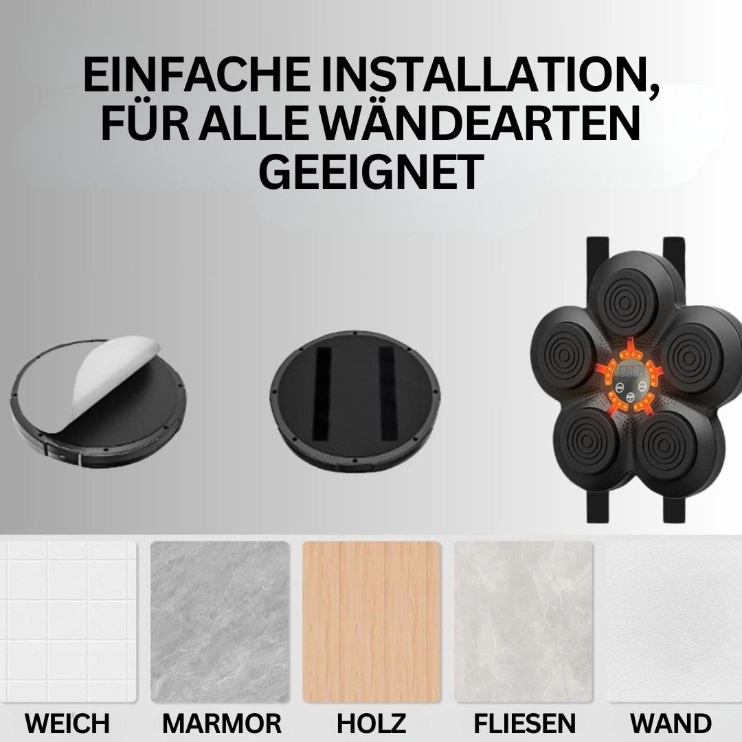 PunchTech Smart-Boxmaschine: Interaktives Boxtraining für zuhause, verbessert Reflexe, Ausdauer und allgemeine Fitness.