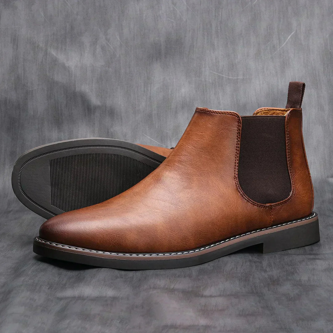 Braune Herren Chelsea Boots Adrian, vielseitige Stiefeletten für Business und Freizeit, komfortabel & zeitlos.