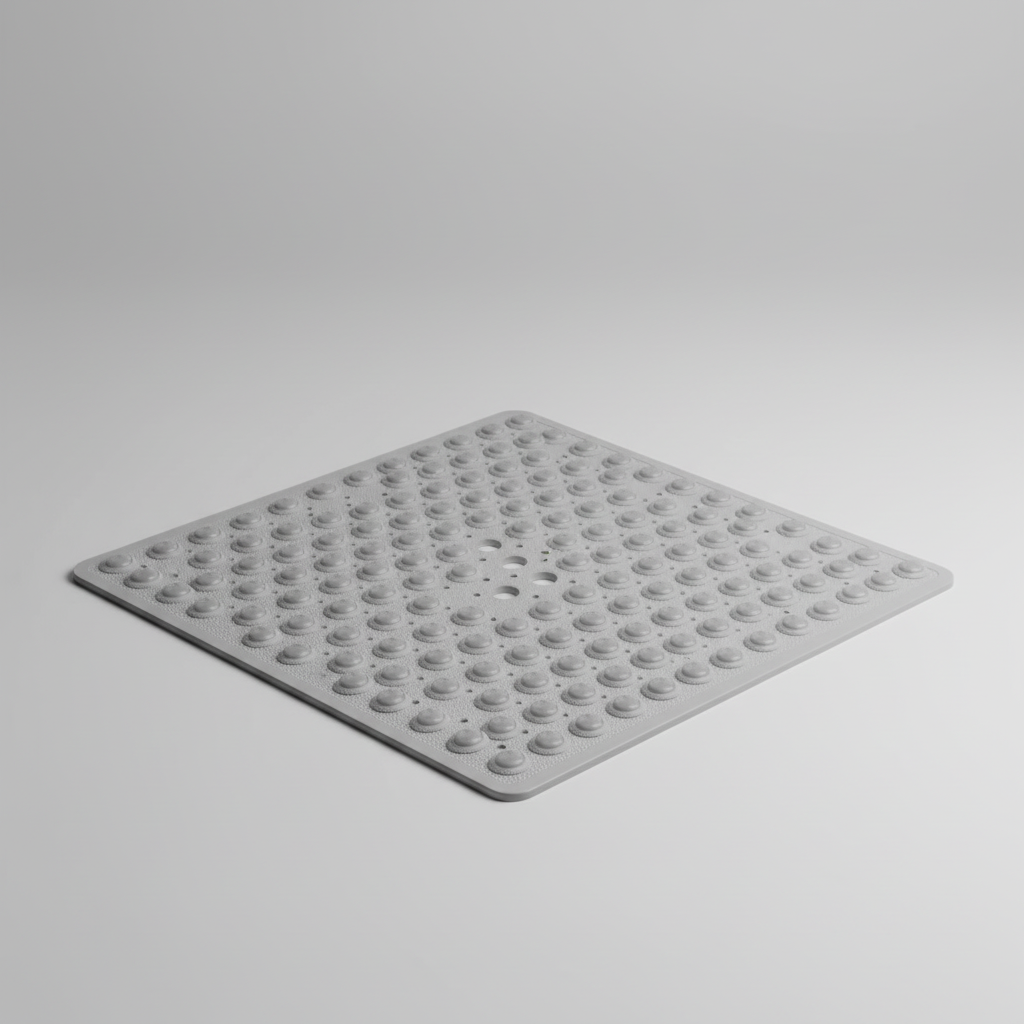 GripSquare Duschmatte, quadratisch und rutschfest aus PVC, schützt vor Ausrutschen im Bad.