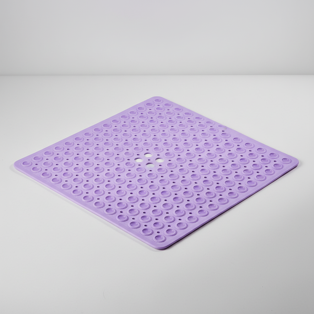 Hochwertige PVC Anti-Rutsch Duschmatte GripSquare, quadratisch, für sicheren Halt unter der Dusche.