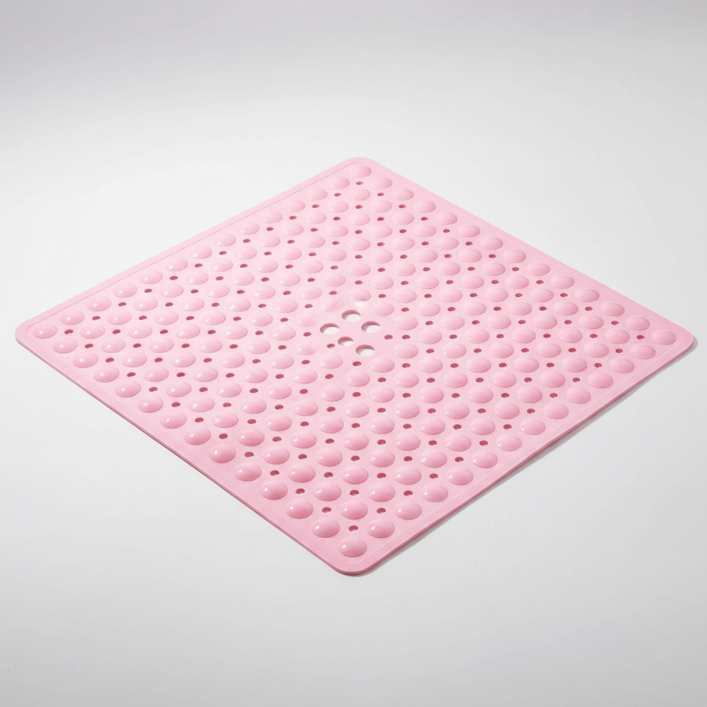 GripSquare: Quadratische PVC Duschmatte, rutschfest, für sicheren und bequemen Stand im Bad.