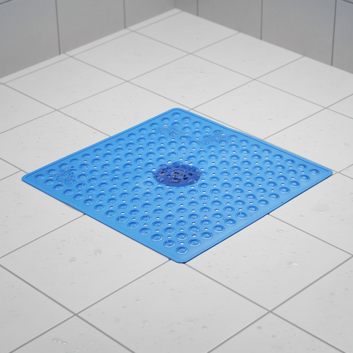 Rutschfeste quadratische PVC Duschmatte GripSquare für maximale Sicherheit im Badezimmer.