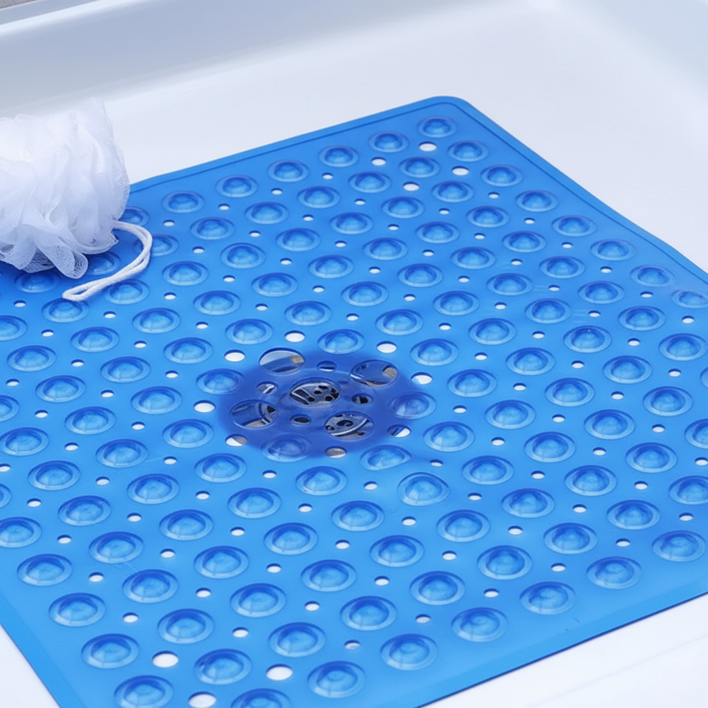 PVC Duschmatte GripSquare, quadratisch und rutschfest, ideal für Dusche und Badewanne.