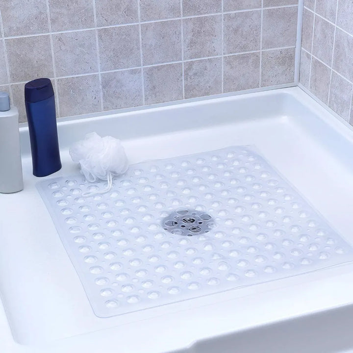 Sichere quadratische Duschmatte GripSquare aus PVC, bietet rutschfesten Komfort im Badezimmer.