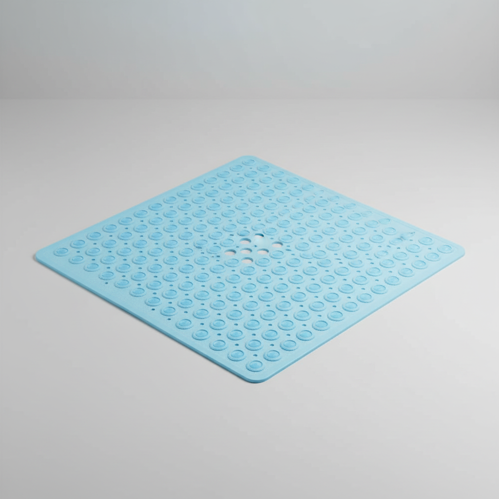 GripSquare PVC Anti-Rutsch Duschmatte, quadratisch, für stabilen Halt in Dusche und Badewanne.