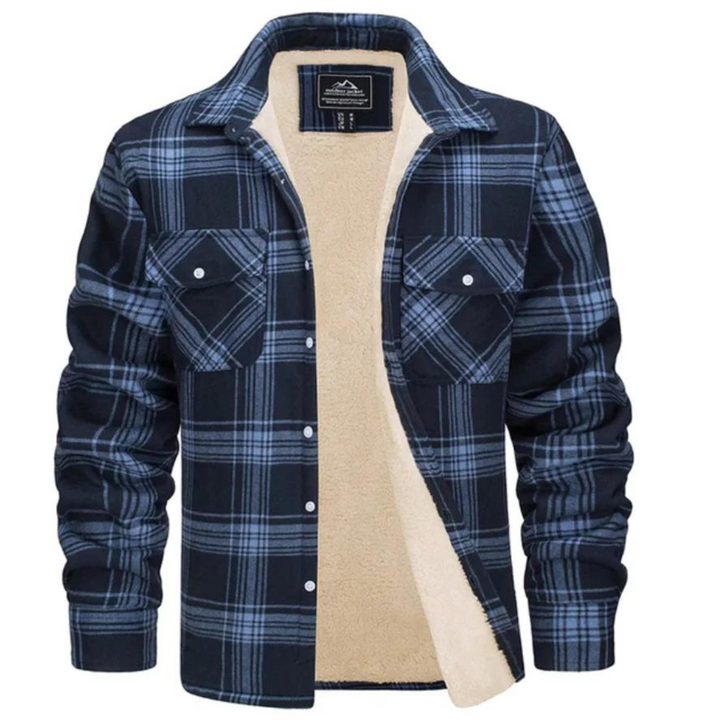 Bequeme unisex Kariert-Jacke mit kuscheligem Fleece-Futter. Stylische Oberbekleidung für Freizeit.