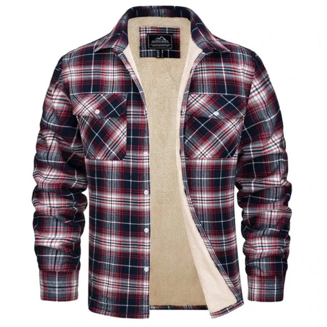 Casual unisex Karo-Jacke mit warmem Fleece-Futter. Perfekte Herbstjacke für Damen und Herren.