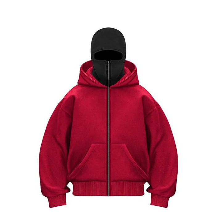 Moderner roter Herren Kapuzenpullover mit komfortabler Passform, perfekt für sportliche Freizeitlooks.
