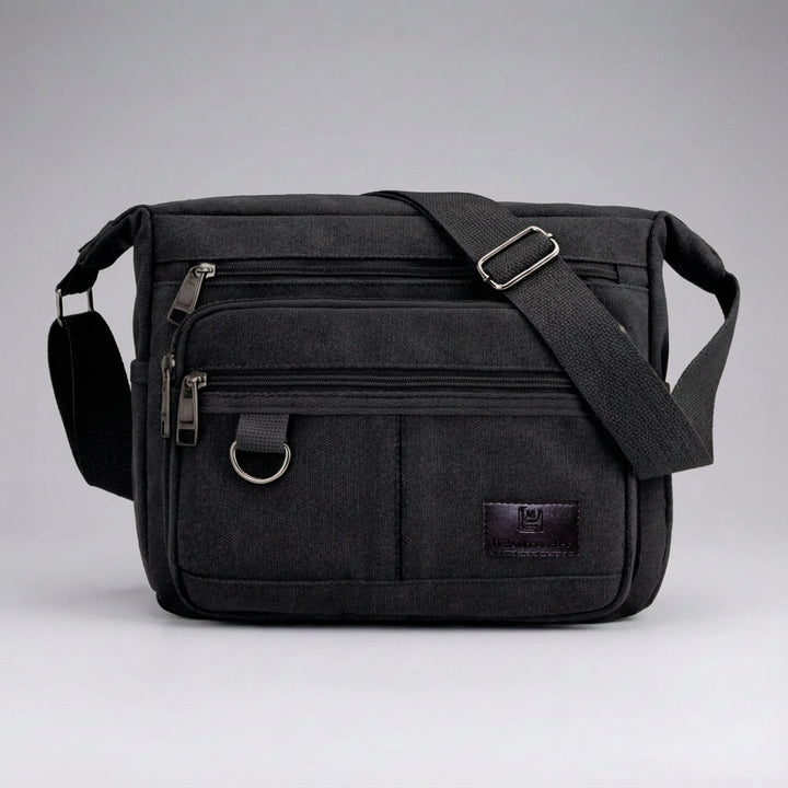 Elegante RFID-Schultertasche aus Canvas für Herren & Damen, schützt Wertsachen.