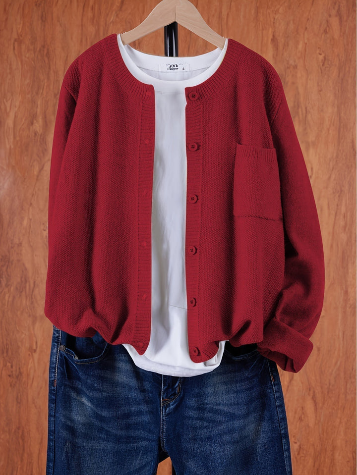 Gemütliche Damen Strickjacke in lockerer Passform; ideal für Freizeit & jeden Tag, vielseitig.