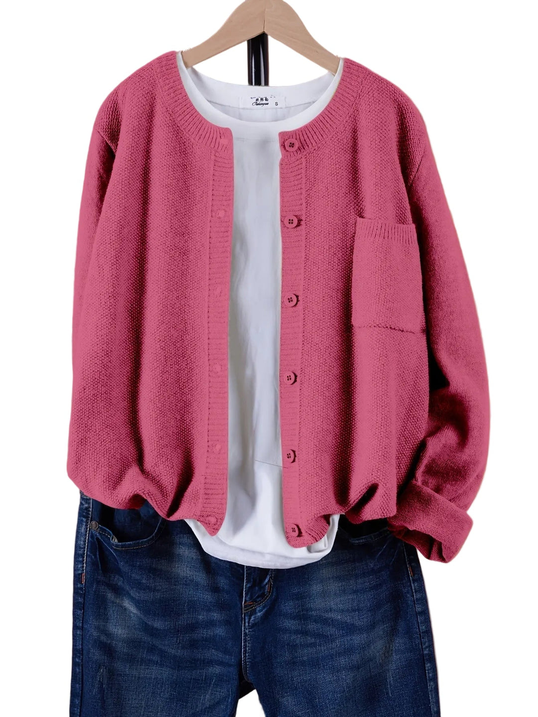 Damen Strickjacke locker & bequem für den Alltag; stilvoller Cardigan für Frühling & Herbst.
