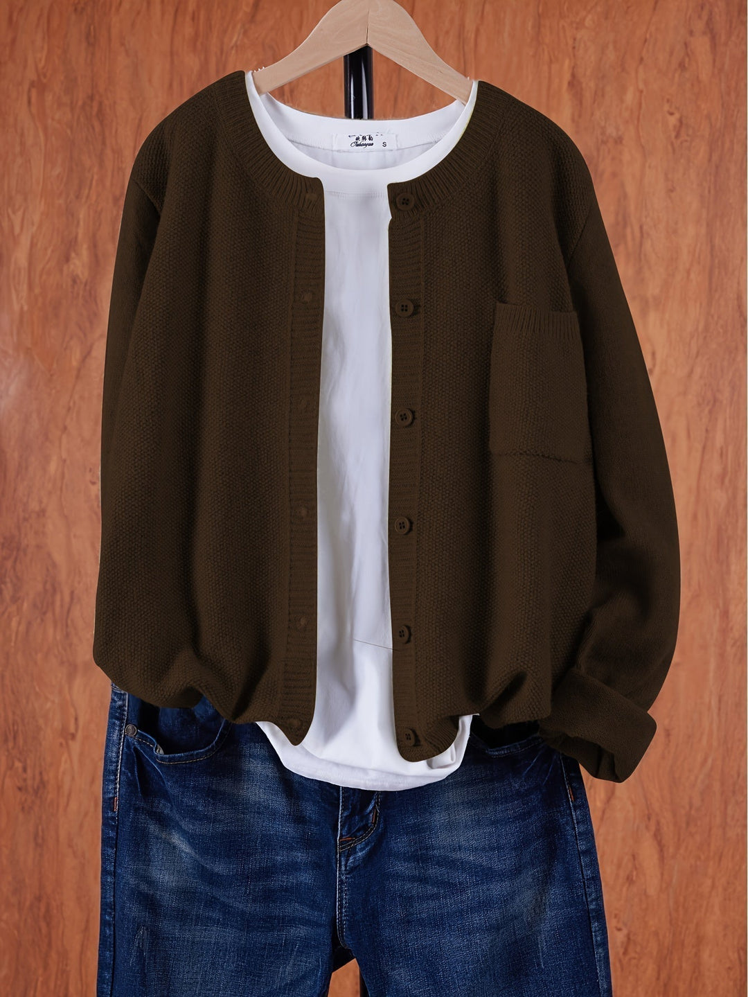 Stilvolle Übergangsjacke für Damen: lockerer Cardigan für Frühling & Herbst, perfekt zum Layering.