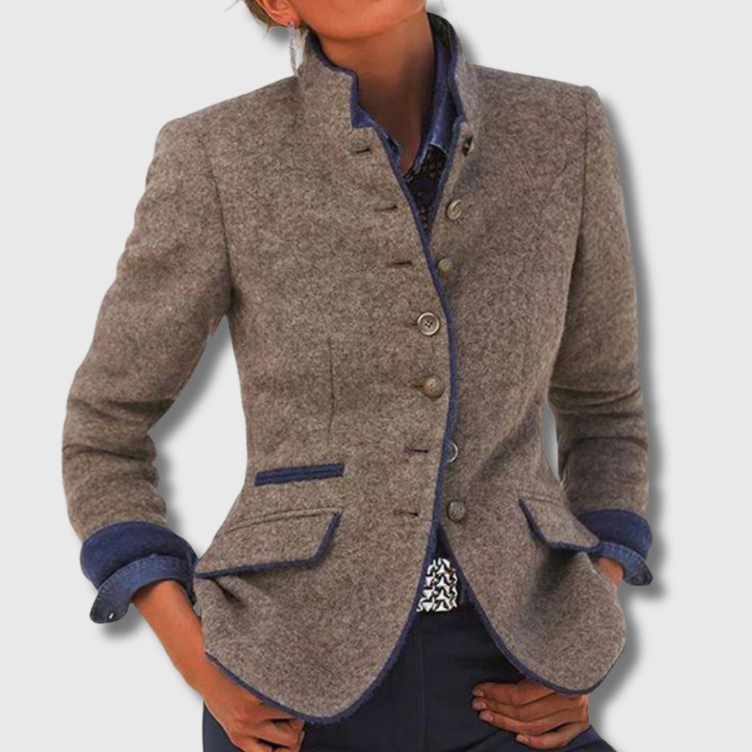 Eleganter Damen Business Blazer mit stilvollem Knopfverschluss & tailliertem Schnitt für Büro & Freizeit.