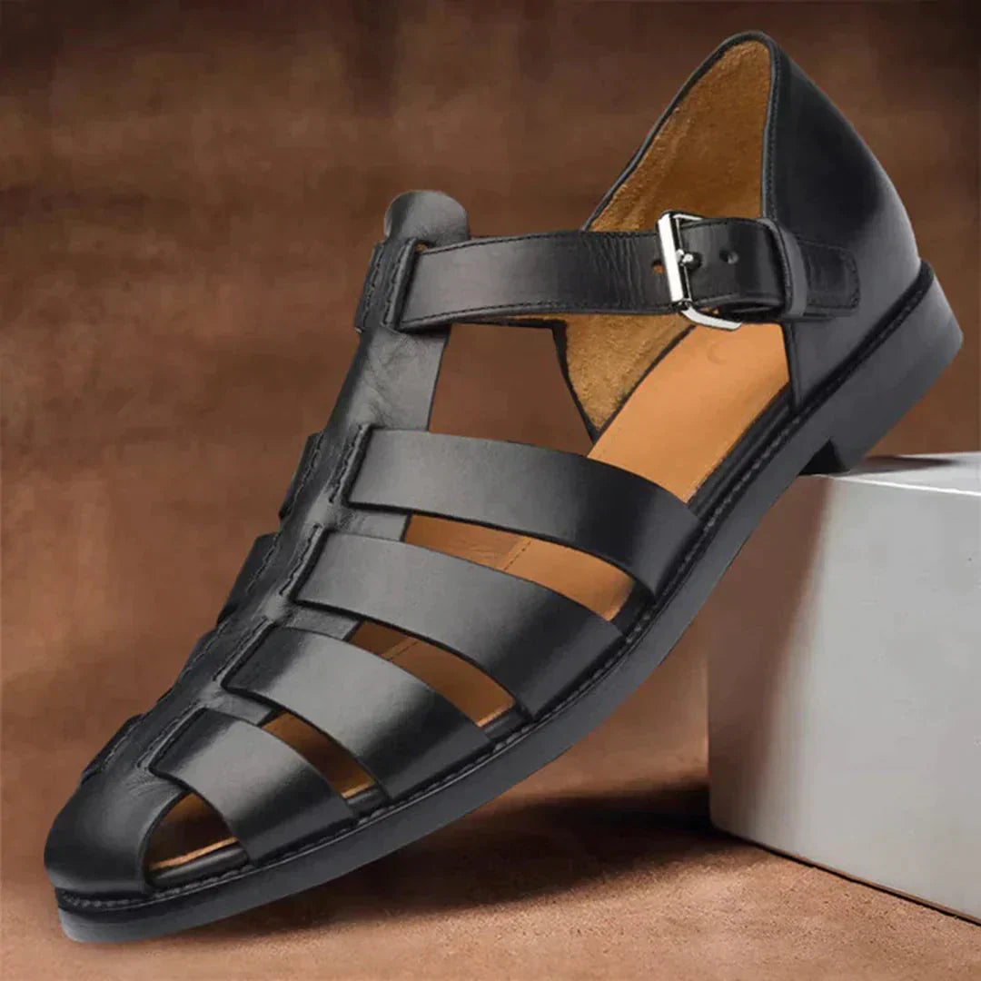 Stilvolle Leder-Herrensandalen "Dax" für den Sommer. Bequeme und robuste Freizeitschuhe für Alltag und Reise.
