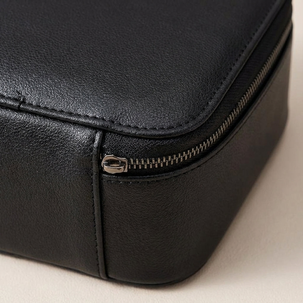 Eleganter Kosmetikkoffer mit LED-Spiegel für Damen, ideal zur Make-up-Organisation auf Reisen.