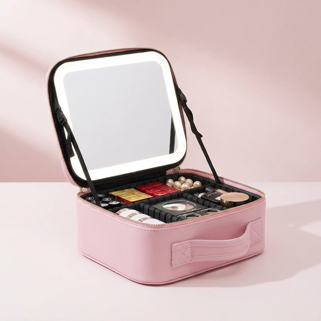 Praktische Reise-Make-up-Station mit LED-Licht, vielseitiges Beautytool & Geschenkidee für Frauen.