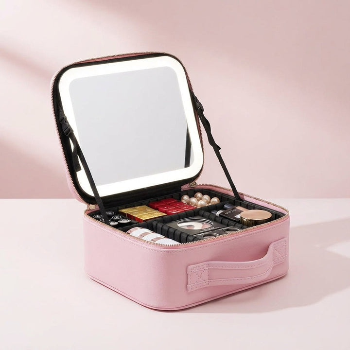 Praktische Reise-Make-up-Station mit LED-Licht, vielseitiges Beautytool & Geschenkidee für Frauen.
