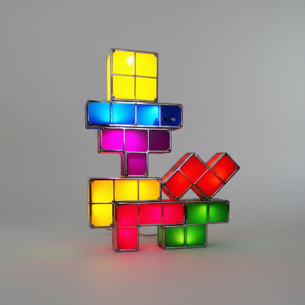Anpassbare Retro Gaming LED Leuchte. Modulares Design als Dekolampe & Geschenkidee für Gamer.