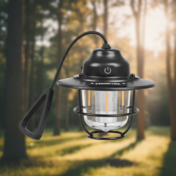 Retro LED Campinglaterne Campora, tragbar für Outdoor-Abenteuer, warmes & kaltes Licht.