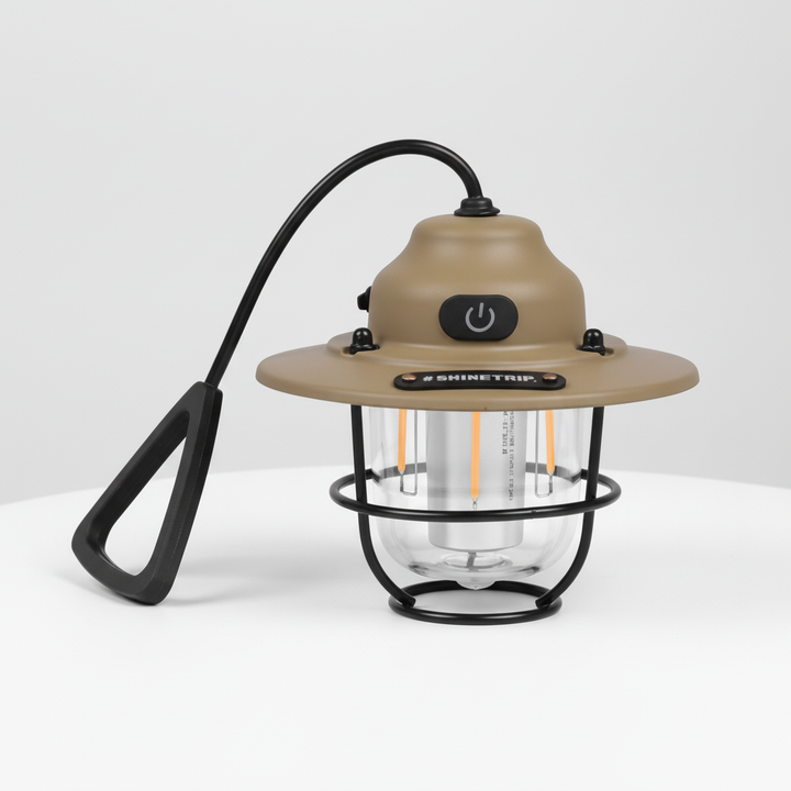 Helle, tragbare Retro LED Laterne Campora für Camping, mit Akku und vielseitigem Outdoor-Licht.