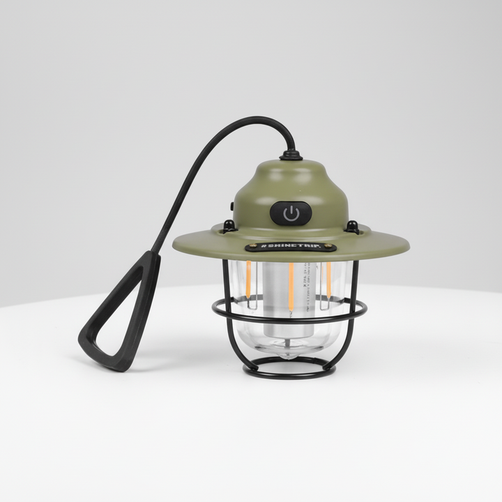 Moderne Retro LED Campinglaterne Campora, Akku-betrieben, ideal als Zelt- oder Notlampe.