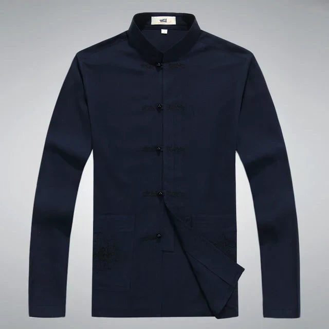 Trendiges Herren Freizeit-Set. Japanische Eleganz trifft auf Komfort: Oberteil und Hose mit modernen Details.