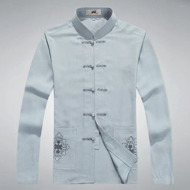 Herren Freizeitanzug im japanischen Design. Komfortables Outfit mit Oberteil & Hose, ideal für entspannte Tage.