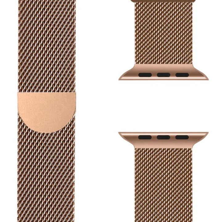 Silbernes Milanaise Uhrenarmband, passt perfekt zur Apple Watch, einfache Anpassung.