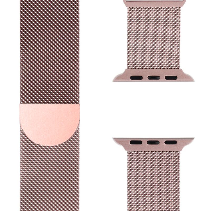 Schwarzes SteelFlex Milanaise Apple Watch Armband, strapazierfähig & kratzfest.