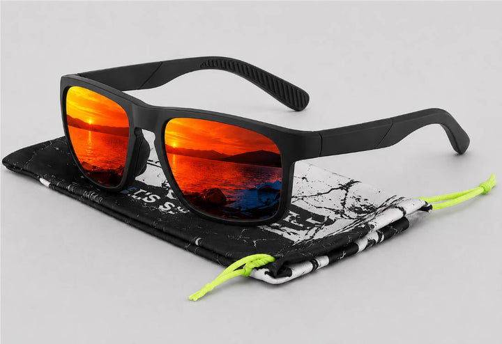 Hochleistungs-Herren Sportbrille mit Polarisierung für verbesserte Sicht, UV-Schutz und effektiven Blendschutz.