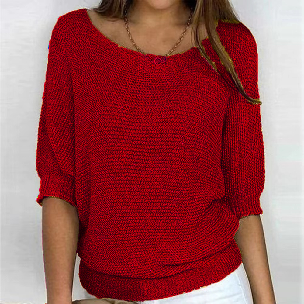 Vielseitiger Damen Pullover mit Kreuzmuster. Eleganter Langarm-Strick, passend für Casual Chic und Alltagsmode.