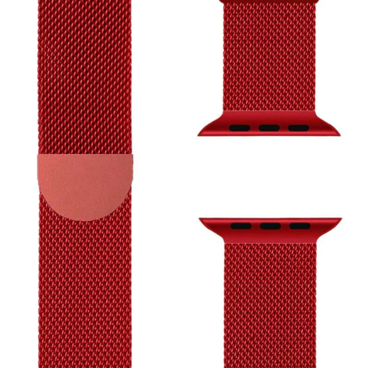 Unisex Milanaise Apple Watch Armband aus glattem Edelstahl, bequem.