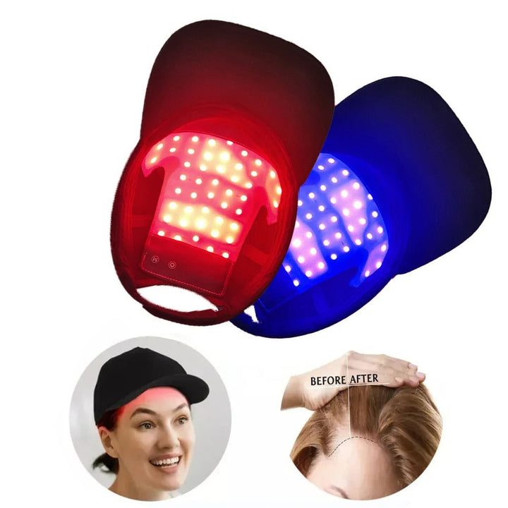 Komfortable Unisex GlowCap Rotlicht Mütze für Haarwachstum & gegen Haarausfall. Einfache Kopfhautpflege.