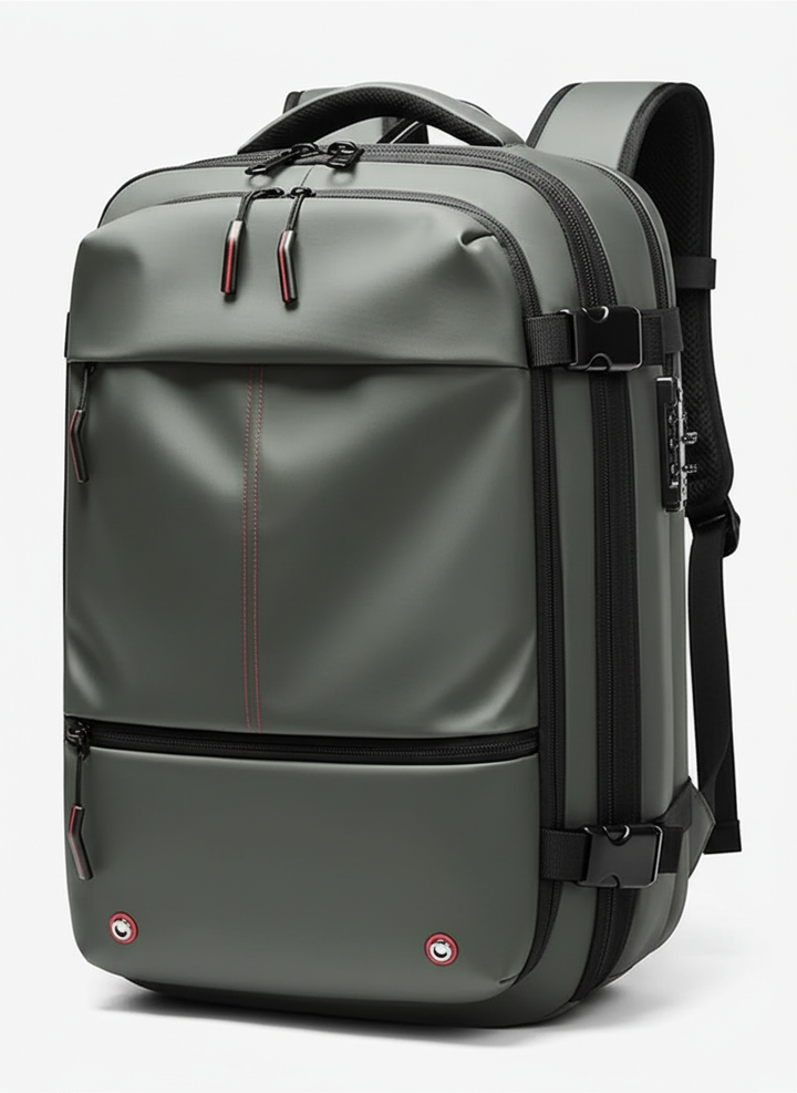 PackAway Reiserucksack zeigt volle Erweiterung, bietet viel Stauraum für Gepäck und Handgepäck auf Reisen.