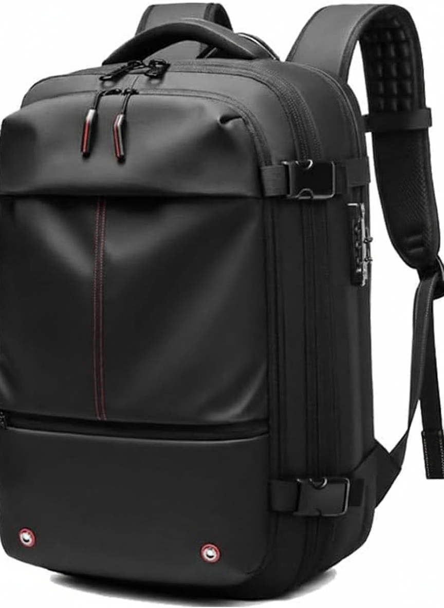 PackAway Reiserucksack mit Diebstahlschutz-Reißverschlüssen und versteckten Fächern für sicheres Reisen.