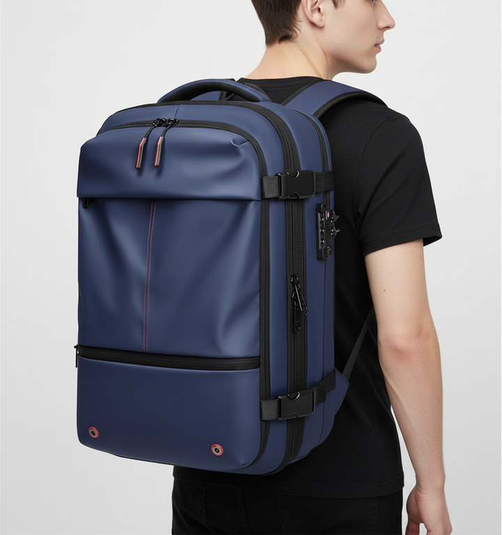 Wasserdichter PackAway Reiserucksack für Outdoor-Abenteuer, schützt Ihr Gepäck bei Regen und Nässe.