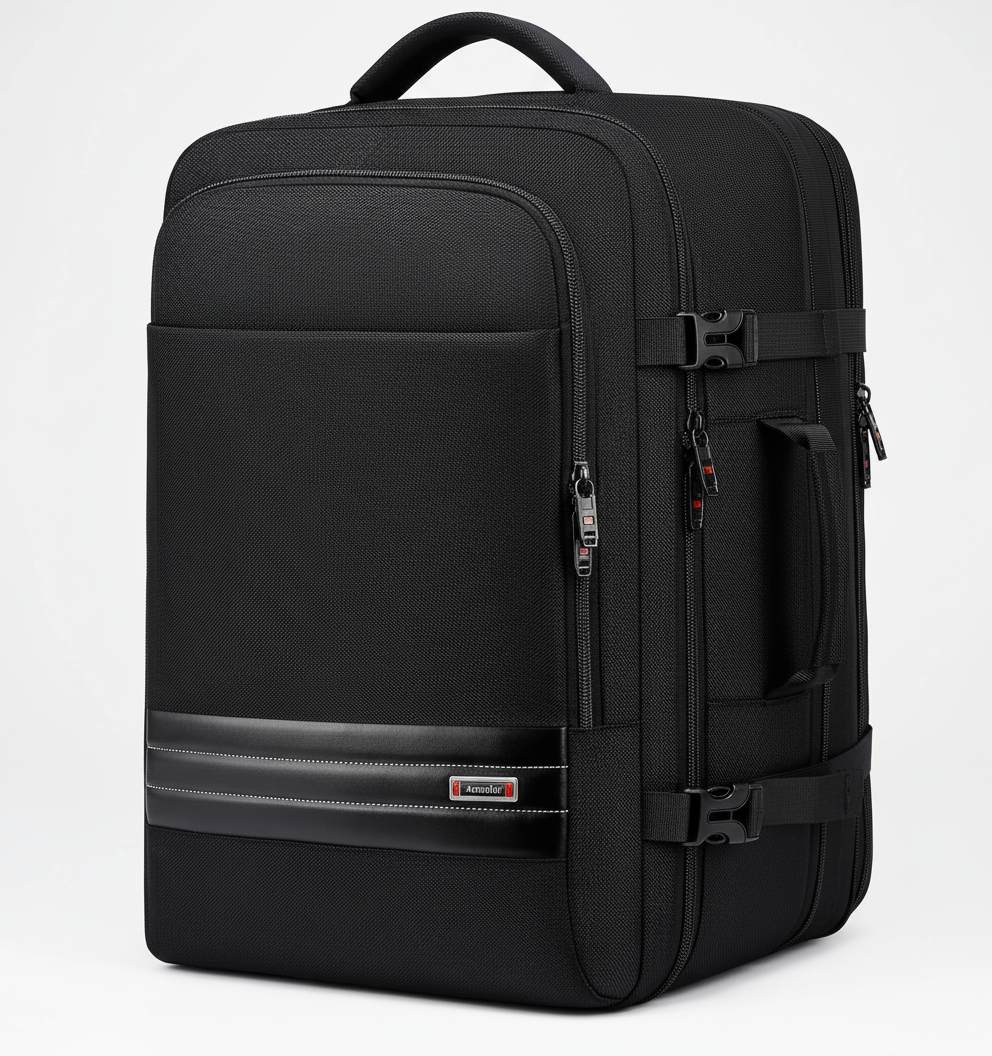 Vielseitiger VoyageBack Reiserucksack, erweitert für mehr Stauraum, perfekt als Handgepäck für längere Abenteuer.