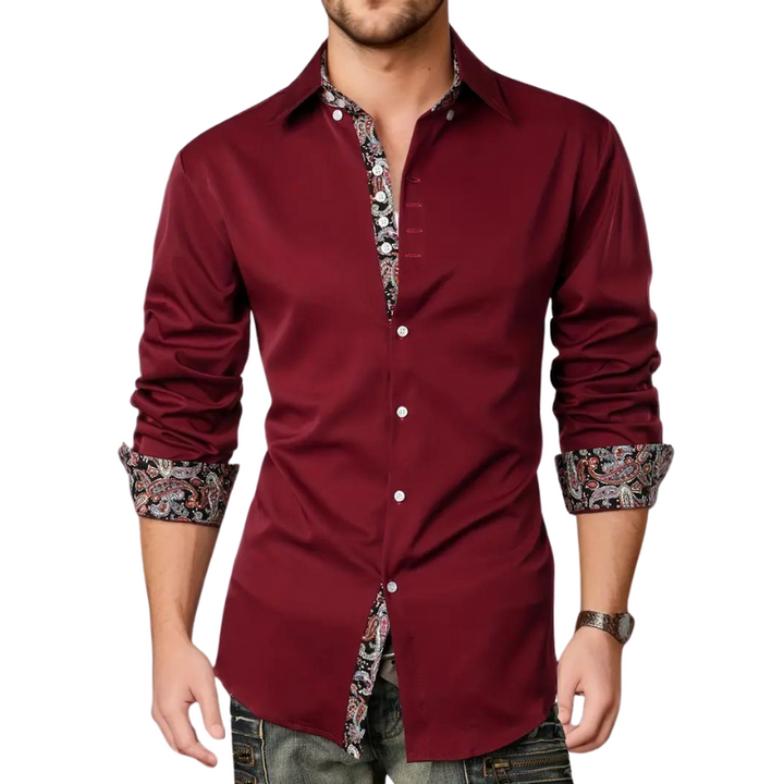 Vielseitiges Herrenhemd mit Paisley-Design: Modisches Hemd, das Eleganz & Komfort für Business und Freizeit vereint.