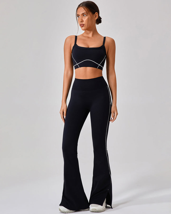 Stylische High-Waist Schlaghose für Damen, perfekt für Training, Alltag und entspannte Momente.
