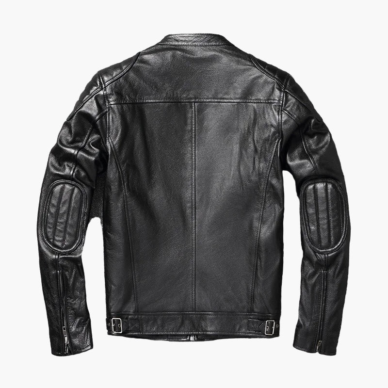 Braune Slim Fit Bikerjacke für Herren. Modische Motorrad-Freizeitjacke für urbanen Stil, ideal für Alltag.