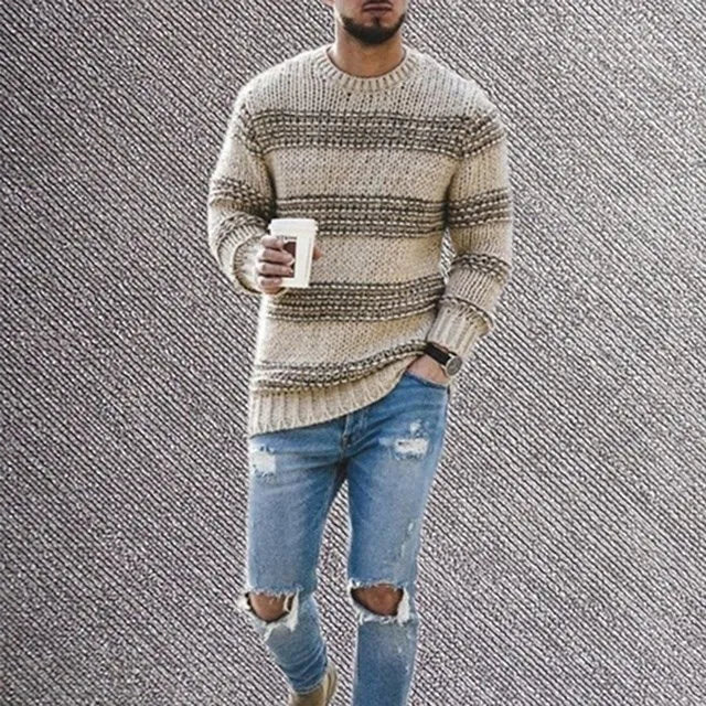 Warmer Herren Strickpullover mit Rollkragen für Herbst & Winter. Ideal für Büro & Freizeit, hoher Tragekomfort.