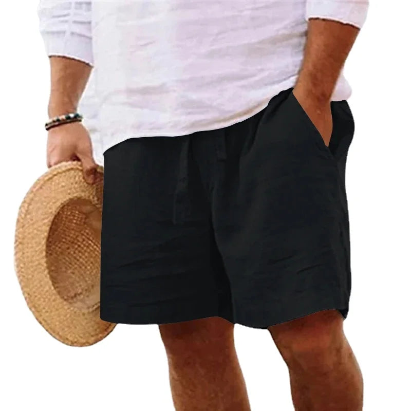 Herren Strand-Shorts mit Kordelzug in Blau, atmungsaktiv und schnelltrocknend für Wassersport.