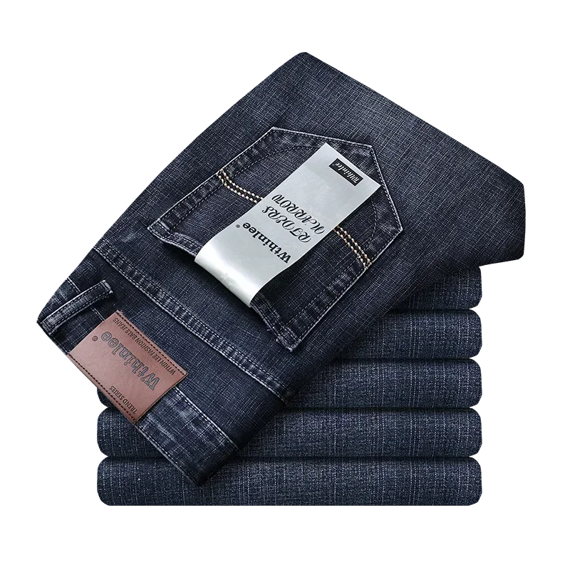 Klassische graue Herren Jeanshose im Straight Fit, mit mittlerer Bundhöhe, langlebig & formstabil.