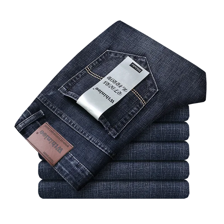 Klassische graue Herren Jeanshose im Straight Fit, mit mittlerer Bundhöhe, langlebig & formstabil.