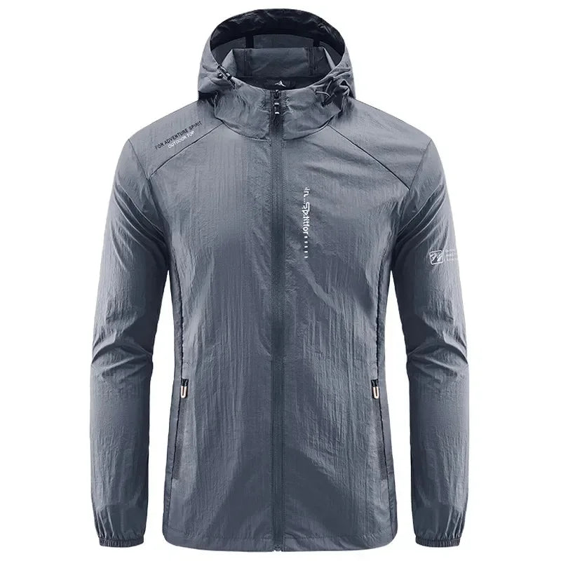 Leichte, winddichte Herren Wanderjacke für Outdoor-Aktivitäten; mit Reißverschluss & Taschen, ideal für Herbst.